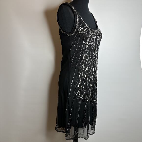 Vintage Grunge Garden Fairy Beaded Sequins Shift Dress Size Large Whimsigoth - Picture 5 of 10